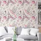 Papel De Parede Adesivo Lavável Paris Rosa Bebê 18m