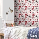 Papel De Parede Adesivo Lavável Paris Vermelho 15m