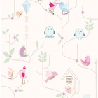 Papel De Parede Adesivo Lavável Pássaros 6m