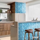 Papel De Parede Adesivo Lavável Pastilhas Azuis 15m