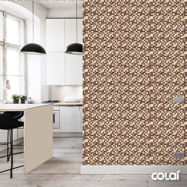 Papel De Parede Adesivo Lavável Pastilhas Bóeres 9m