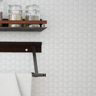 Papel De Parede Adesivo Lavável Pastilhas Branco Gelo 15m