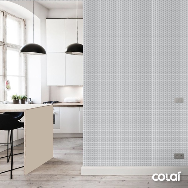 Papel De Parede Adesivo Lavável Pastilhas Em Degradê 3m