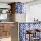 Papel De Parede Adesivo Lavável Pastilhas Índigos 3m