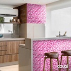 Papel De Parede Adesivo Lavável Pastilhas Rosas 9m