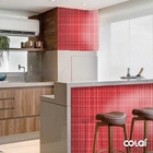 Papel De Parede Adesivo Lavável Pastilhas Vermelhas 3m