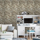 Papel De Parede Adesivo Lavável Pedra 3d Irregular Bege 15m