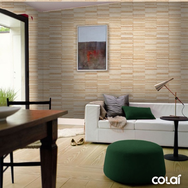 Papel De Parede Adesivo Lavável Pedra Filete Rosê 15m