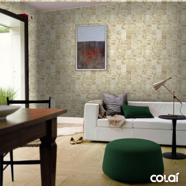 Papel De Parede Adesivo Lavável Pedra Mármore Bege 6m