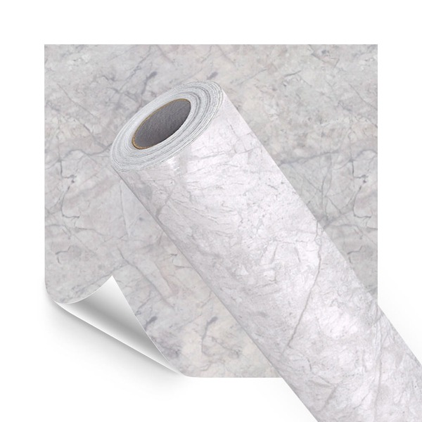 Papel De Parede Adesivo Lavavel Pedra Marmore Cinza Claro 500