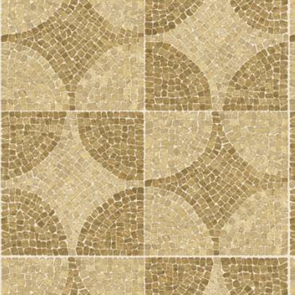 Papel De Parede Adesivo Lavável Pedra Mosáico Redondo 6m