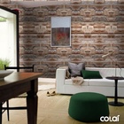 Papel De Parede Adesivo Lavável Pedra São Tomé Marrom 12m