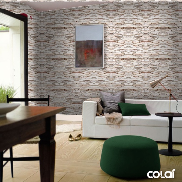 Papel De Parede Adesivo Lavável Pedra São Tomé Víntage 6m