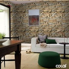 Papel De Parede Adesivo Lavável Pedras Rústicas Claras 12m