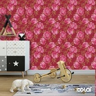 Papel De Parede Adesivo Lavável Peonias Tracejadas 9m