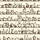 Papel De Parede Adesivo Lavável Prateleira Vintage 9m