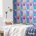 Papel De Parede Adesivo Lavável Quadrados 15m