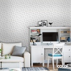 Papel De Parede Adesivo Lavável Quadrados 3d  15m