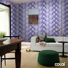 Papel De Parede Adesivo Lavável Quadrados Roxos 12m