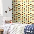 Papel De Parede Adesivo Lavável Robôs De Fundo Amarelo 18m