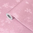 Papel De Parede Adesivo Lavavel Rosa Modelo Glitter Flores Fu