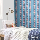 Papel De Parede Adesivo Lavável Rosas Em Laços Azuis 9m