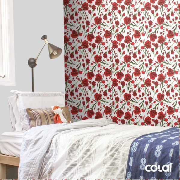 Papel De Parede Adesivo Lavável Rosas Sangrentas 9m