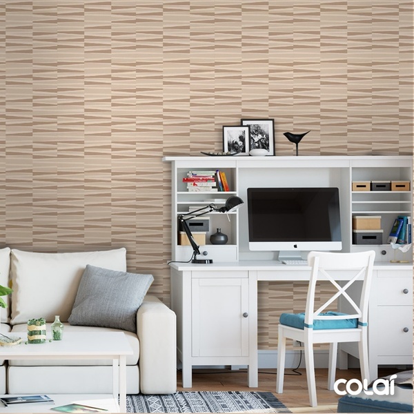 Papel De Parede Adesivo Lavável Rosê Paralelo 3m