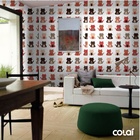 Papel De Parede Adesivo Lavável Silhueta De Gatos 3m