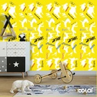 Papel De Parede Adesivo Lavável Skate Fundo Amarelo 18m