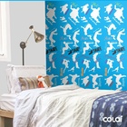 Papel De Parede Adesivo Lavável Skate Fundo Azul 15m
