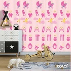 Papel De Parede Adesivo Lavável Talheres Infantil Rosa 18m