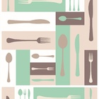 Papel De Parede Adesivo Lavável Talheres Marrom 3m