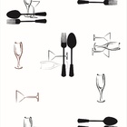 Papel De Parede Adesivo Lavável Talheres Pretos 18m