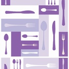 Papel De Parede Adesivo Lavável Talheres Violeta 6m