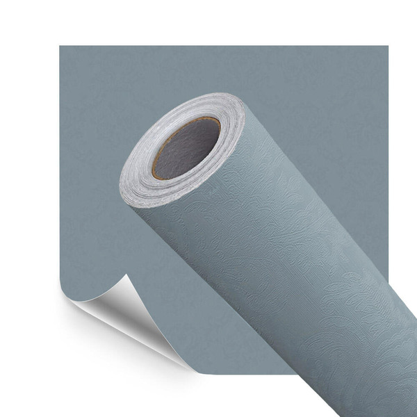 Papel De Parede Adesivo Lavavel Textura Arabesco Azul Poeira