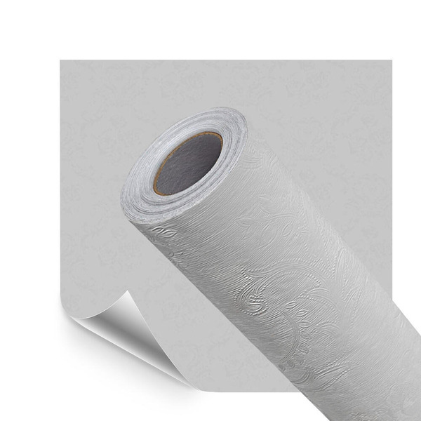 Papel De Parede Adesivo Lavável Textura Arabesco Cinza 500x60