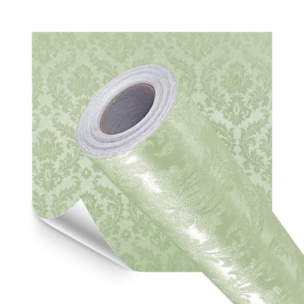 Papel De Parede Adesivo Lavavel Textura Arabesco Verde Suprem
