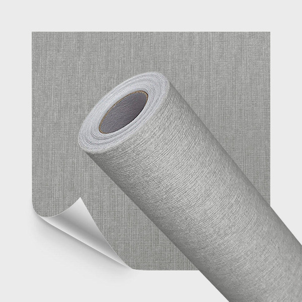 Papel De Parede Adesivo Lavavel Textura Tecido Palha Cinza Li