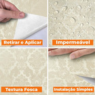 Papel De Parede Adesivo Lavavel Texturizado Arabesco Champanh