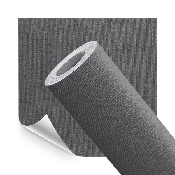 Papel De Parede Adesivo Lavavel Texturizado Linho Cinza Escur