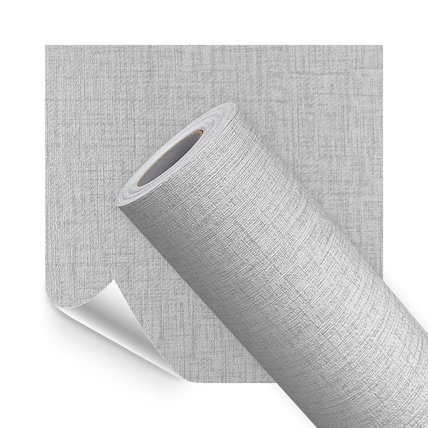 Papel De Parede Adesivo Lavavel Texturizado Linho Cinza Suave