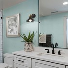 Papel De Parede Adesivo Lavavel Texturizado Linho Verde Água