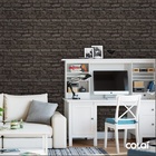 Papel De Parede Adesivo Lavável Tijolo 3d Negro 9m