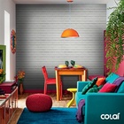 Papel De Parede Adesivo Lavável Tijolo Cinza 15m