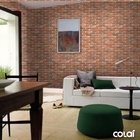 Papel De Parede Adesivo Lavável Tijolo Laranja Claro 18m