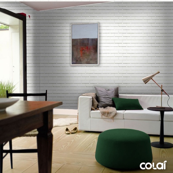 Papel De Parede Adesivo Lavável Tijolo Maciço Branco 6m