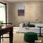 Papel De Parede Adesivo Lavável Tijolo Marrom Claro 18m