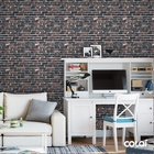 Papel De Parede Adesivo Lavável Tijolo Queimado 3d 6m