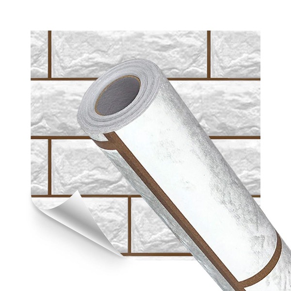 Papel De Parede Adesivo Lavavel Tijolo Rustico Branco 280x60cm